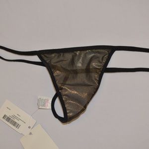 Wicked Weasel Micro Thong - Sheer Gold & Black - NWT XL